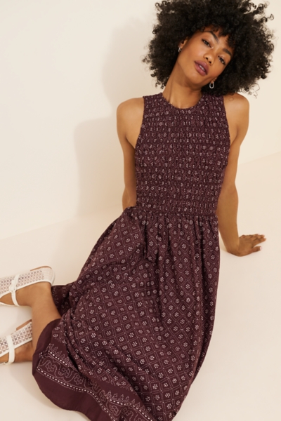 selena midi dress Fifteen Twenty Women's Ruched Selena Midi Dress In Paisley