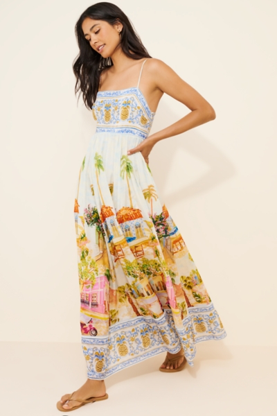chinese dress ladies Santiago Cut-Out Ruffle Maxi Dress White