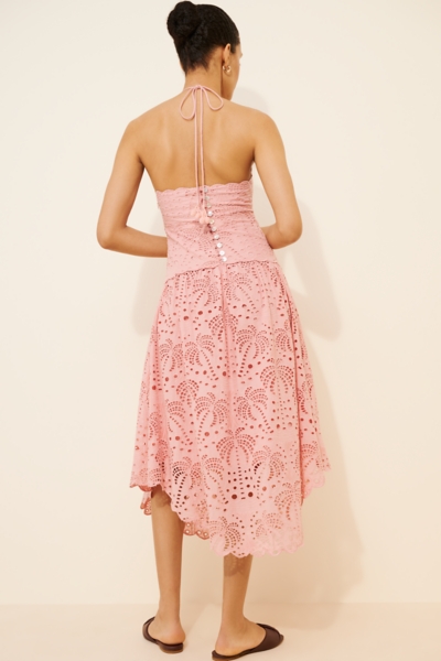 green emerald velvet dress Santiago Cut-Out Ruffle Maxi Dress Blush main image 1