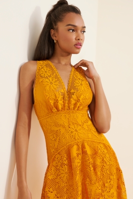 Sleeveless Lace Midi Dress
