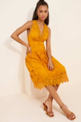 Sleeveless Lace Midi Dress