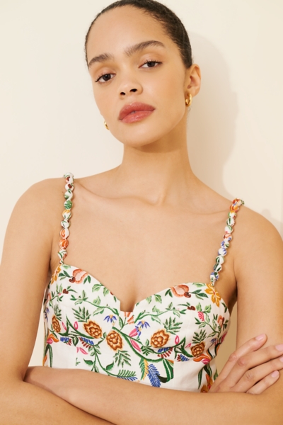 Delicate Forest Linen Romper | Nuuly
