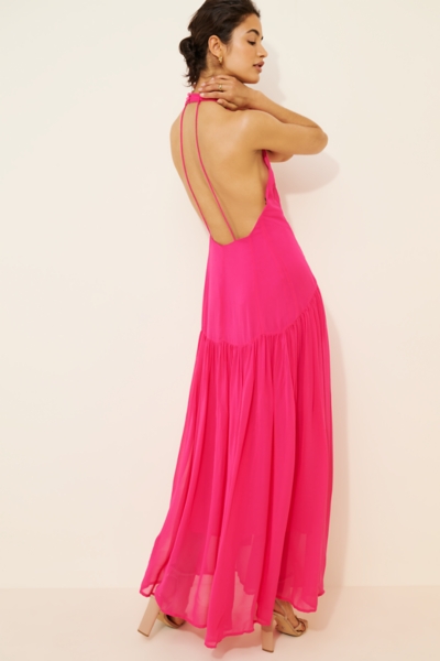 sachin and babi light blue dress Rosette Drop Waist Maxi Dress