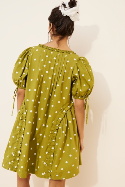 slim fit dress slacks lilo mini dress- butter spot – Damson Madder main image 1
