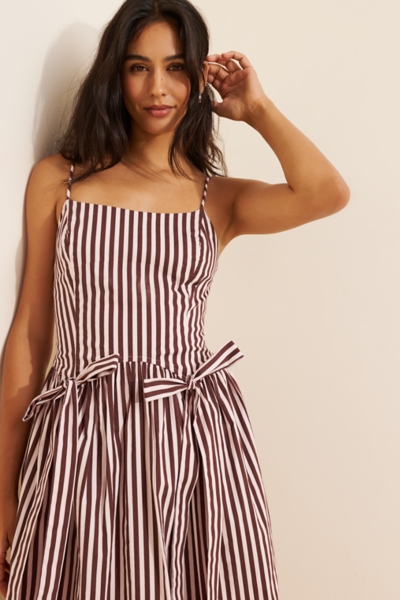 knee length dresses for ladies Penelope Smocked Midi Dress Night Sky