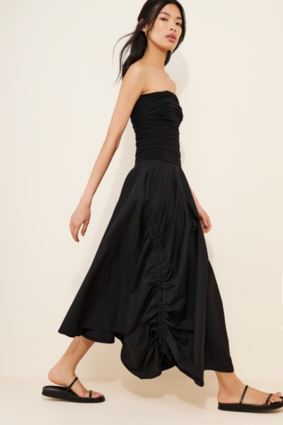 Strapless Drawstring Midi Dress | Nuuly