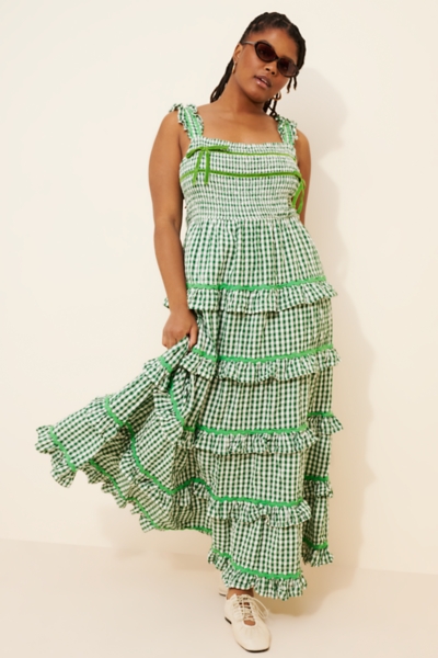 knee length dresses for ladies Willow Gingham Tiered Maxi Dress – Westly