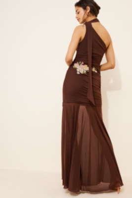 Mesh Embroidered Maxi Dress