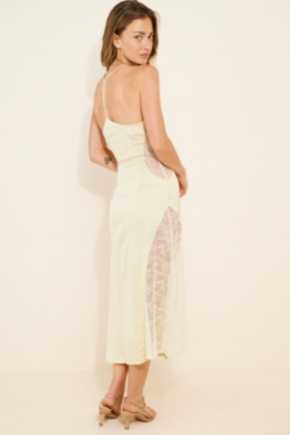 Lace Insert Midi Dress