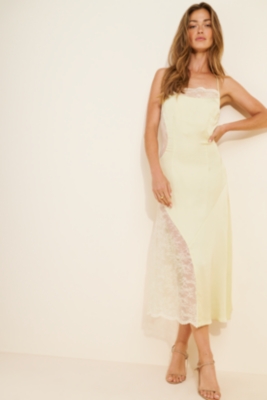Lace Insert Midi Dress