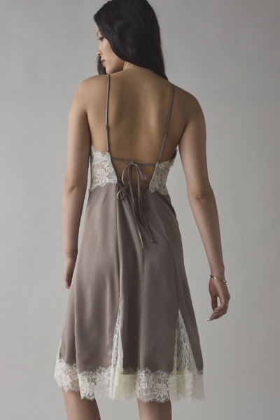 Dipped In Lace Satin Slip Midi Dress | Nuuly
