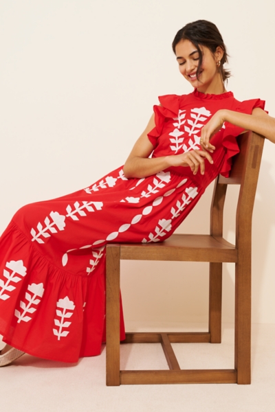 strapless open back dress Melody Sweetheart Neckline Fishtail Maxi Dress with Side Split main image 1