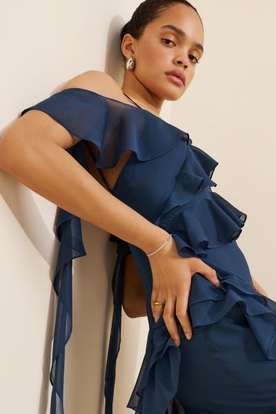 Asymmetric Ruffle Maxi Dress | Nuuly