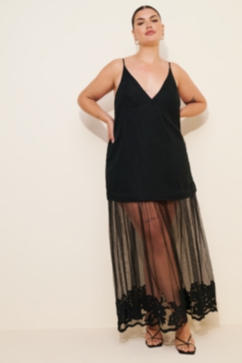 Sleeveless Sheer Linen Maxi Slip Dress