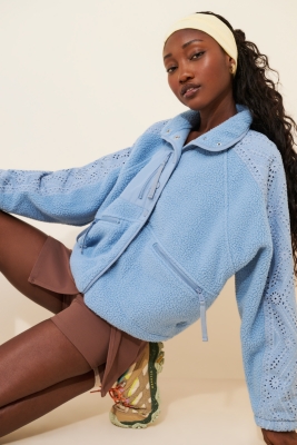 Hit The Slopes Eyelet Fleece Jacket | Nuuly