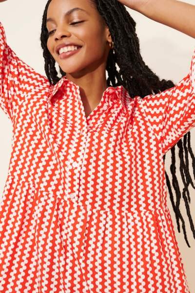 The Bettina Tiered Midi Shirt Dress | Nuuly