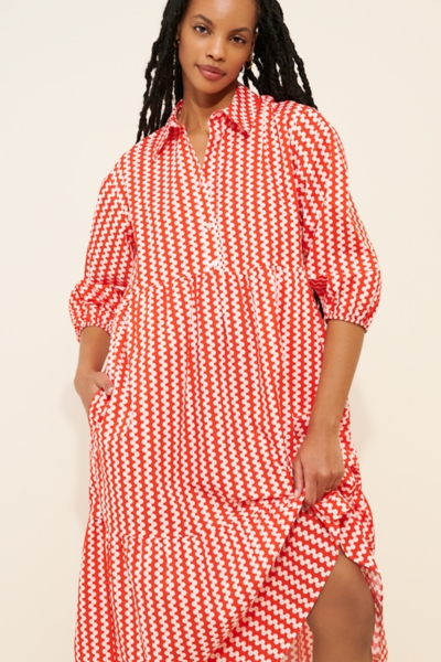 maeve bettina tiered shirt dress The Bettina Tiered Shirt Dress