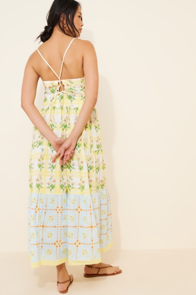 mix print midi dress RESTOCKED! Mixed Print Midi Dress with Ruffle Neck-Blush Mix Small