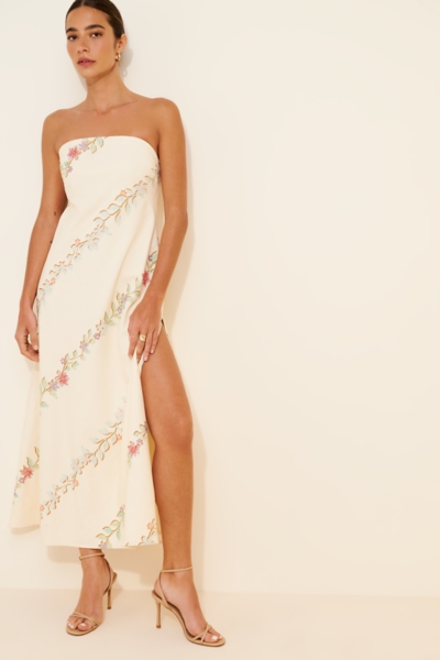 floral embellished maxi dress Mint Coast Long Sleeve Floral Embellished Maxi Dress