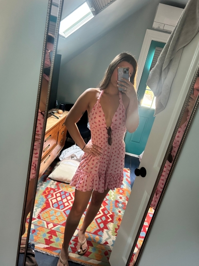 knee length dresses for ladies Aisling Bubble Mini Dress in Mauve main image 1