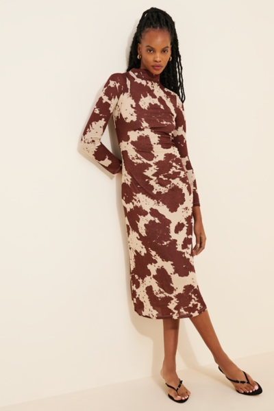 knee length dresses for ladies Long Sleeve Cowprint Fringe Dress Baby (0-18) 3-6M main image 0