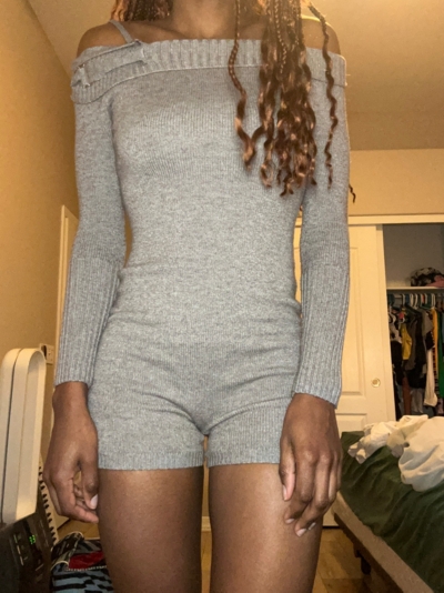 Off-The-Shoulder Knit Romper | Nuuly