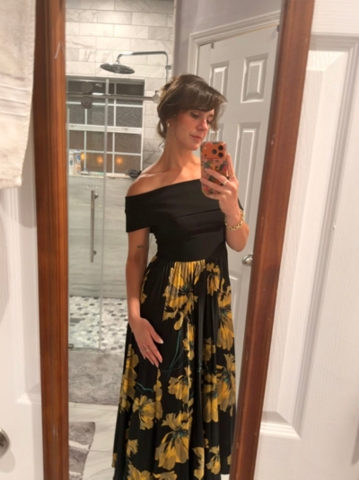 hutch off the shoulder twofer midi dress Hutch Off-The-Shoulder Twofer Midi Dress
