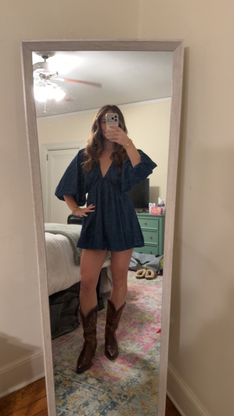 white christmas dresses Free People Atlas Denim Mini Dress main image 0