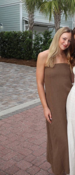brown linen strapless dress Petal and Pup Women's Kayt Strapless Dress main image 0