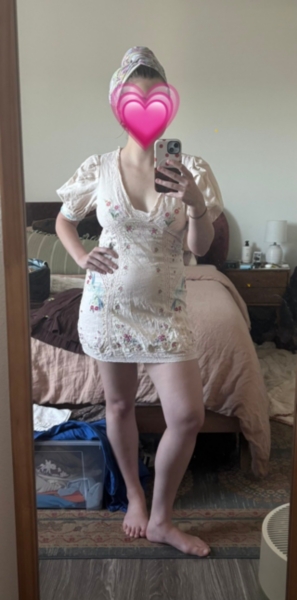 by anthropologie linen blend puff-sleeve v-neck mini dress Anthropologie Linen Blend Puff-Sleeve Mini Dress In Neutral Pattern - 82%  Off