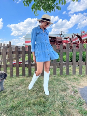 Free people nicole cotton denim shirtdress best sale