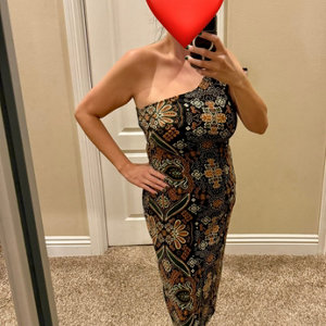 One Shoulder Jacquard Midi Dress | Nuuly One Shoulder Jacquard Midi Dress | Nuuly
