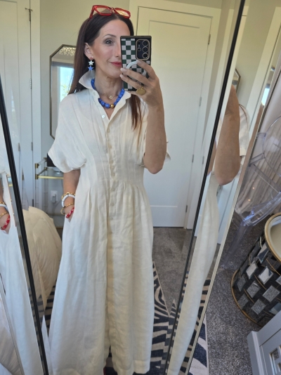 the tobie linen maxi dress TOBIE DRESS