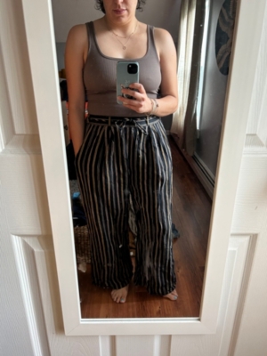 Flowy black and white hotsell striped pants