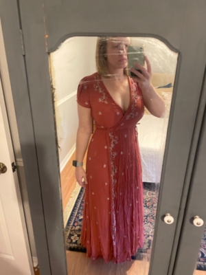 Free people red wrap dress best sale