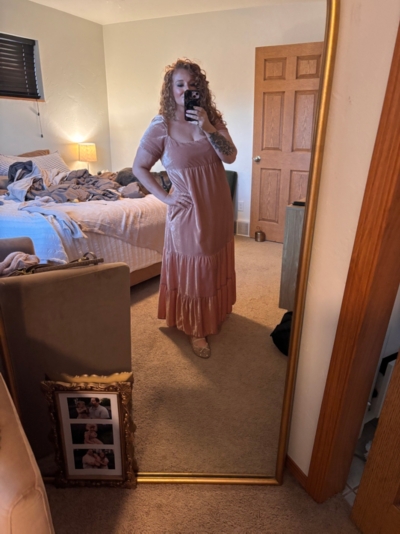 sachin and babi light blue dress By Anthropologie Basque-Waist A-Line Midi Dress main image 1