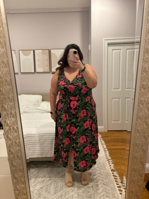 knee length dresses for ladies Maeve Pleated Midi Dress: Floral Midi Dress, Sundress, Plisse Dress, Blue  Midi, Green Midi, Summer Dress main image 0