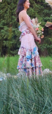 パーティードレス BHLDN Elora Sleeveless V-Neck Ruffle Lace Maxi Dress BHLDN Elora Sleeveless V-Neck Ruffle Lace Maxi Dress