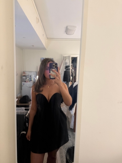 floreto mini dress black Leonie Tie Front Mini Dress