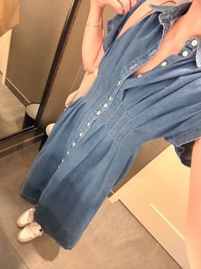 tobie denim dress Tobie Eyelet Shirtdress by Exquise