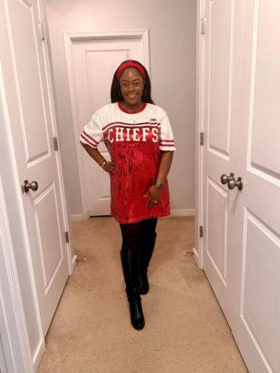 chiefs sequin dress Womens NFL Kansas City Chiefs sequin mini dress and jacket size small new