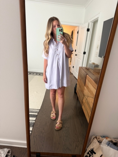The Pollie Short-Sleeve Swing Tunic Mini Dress: Li | Nuuly