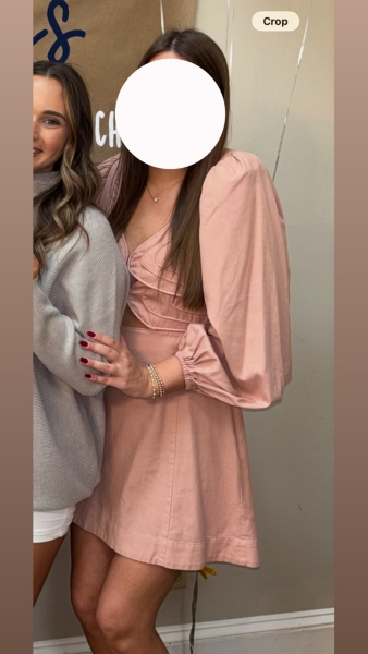 Linen Long Sleeve Cutout Mini Dress | Nuuly