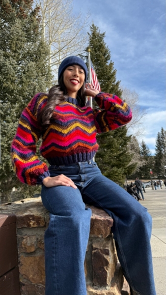 Colorful Waves Crochet Pullover | Nuuly