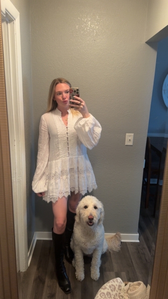 Antonia Lace Trim Mini Dress | Nuuly