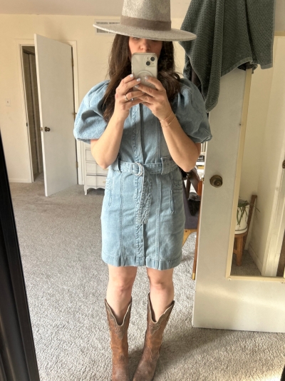 Denim Puff-Sleeve Dress | Nuuly