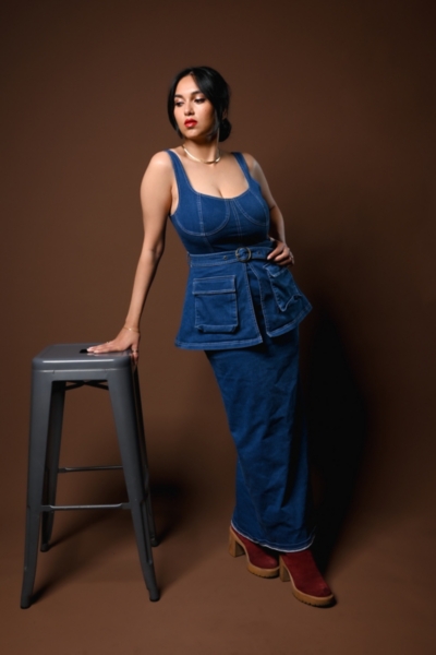geisha designs corset denim midi dress corset denim midi dress geisha designs Giana Corset Denim Dress  Foxtail  Boutique XO