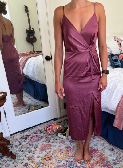 astr the label twist front satin dress Twist Front Satin Dress (Women)