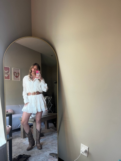 Embroidered Mini Shirt Dress | Nuuly
