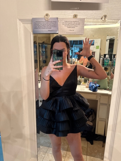 maeve sleeveless v neck tiered mini dress Maeve Sleeveless V-Neck Tiered Mini Dress